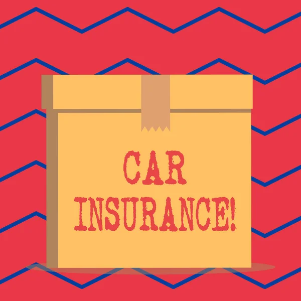 Text sign showing Car Insurance. Conceptual photo protection against financial loss in the event of an accident. — Stock Photo, Image