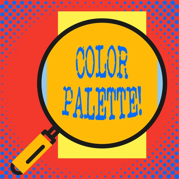 Renk Paletini gösteren kavramsal el yazısı. Bir aygıt ekranında görüntülenebilen tüm renk aralığını gösteren iş fotoğrafı. — Stok fotoğraf