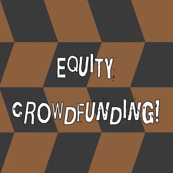 Word writing text Equity Crowdfunding. Business concept for raising capital used by startups and earlystage company Seamless Slanting Squares in Brown and Gray Alternate Color Creating Depth. — 图库照片