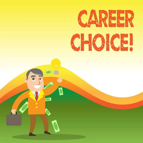 Text sign showing Career Choice. Conceptual photo selection of a particular path or vocation in terms of career. — Stock Photo, Image