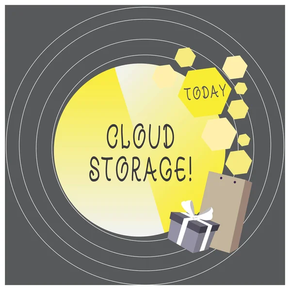 Zápis poznámky ukazující cloudové úložiště. Obchodní fotografie zobrazující digitální data je uložena a analyzována v logických poolech. — Stock fotografie