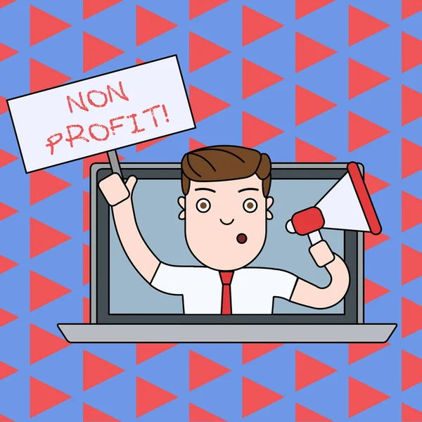 Znak tekstowy przedstawiający non profit. Koncepcyjne zdjęcie nie czyni lub prowadzone przede wszystkim do organizacji zysku. — Zdjęcie stockowe