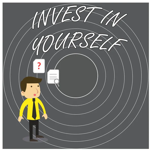 Skriva NOTE visar investera i dig själv. Affärs foto skylta lära sig nya saker eller material vilket gör din mycket bättre. — Stockfoto