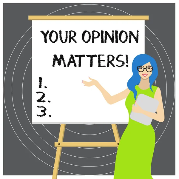 Writing note showing Your Opinion Matters. Business photo showcasing show you do not agree with something that just been said. — Stock Photo, Image