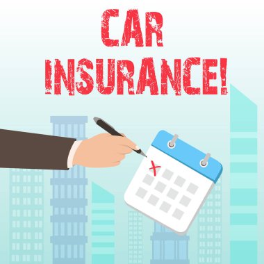 Sözcük yazma Araba Sigortası. Bir kaza durumunda mali kayıplara karşı korunma konsepti.