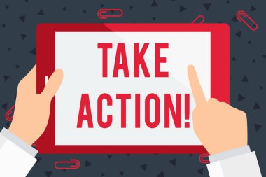 El yazısı metni Eylem e. Kavram anlamı bir şey resmi yapmak ya da sorun İşadamı El Tutma, İşaret ve Dokunmadan Renkli Tablet Boş Ekran ile hedefe ulaşmak için uyumlu.