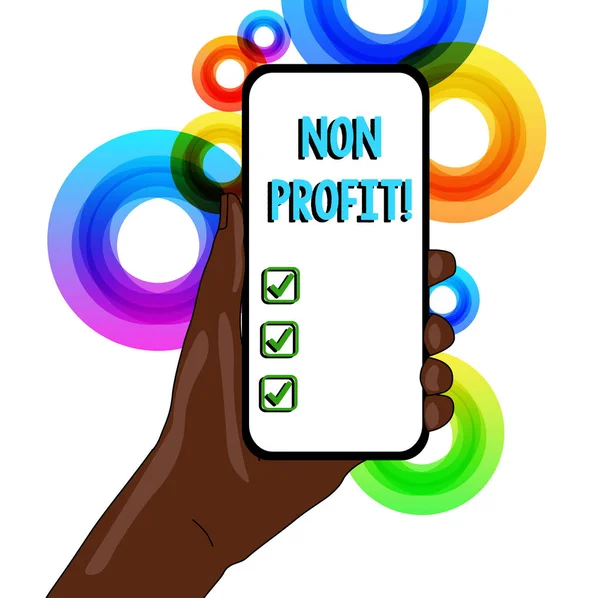 Konzeptionelle Handschrift, die Non-Profit zeigt. Business-Fototext nicht machen oder durchgeführt in erster Linie Profit-Organisation zu machen. — Stockfoto