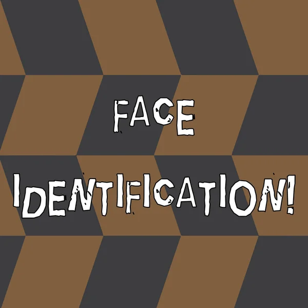 Word writing text Face Identification. Business concept for analyzing patterns based on the demonstrating s is facial contours Seamless Slanting Squares in Brown and Gray Alternate Color Creating