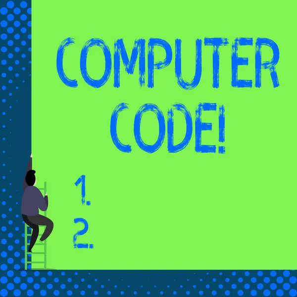 Pismo odręczne tekst kod komputera. Pojęcie znaczenie zestaw instrukcji tworzących program komputerowy do wykonania. — Zdjęcie stockowe
