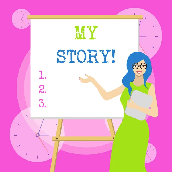 Käsikirjoitus My Storysta. Business valokuva tekstiä aiemman elämän tapahtumia toimia tai valintoja teit . — kuvapankkivalokuva