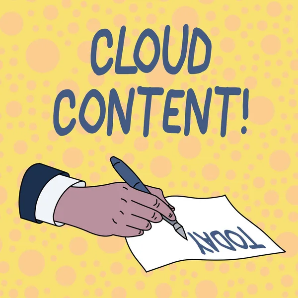 Handwriting text Cloud Content. Concept meaning Standalone platform or supported by an additional services.