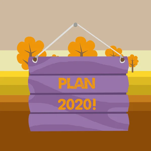 Πινακίδα κειμένου που δείχνει το σχέδιο 2020. Εννοιολογική αναλυτική πρόταση φωτογραφία κάνει την επίτευξη κάτι του χρόνου. — Φωτογραφία Αρχείου