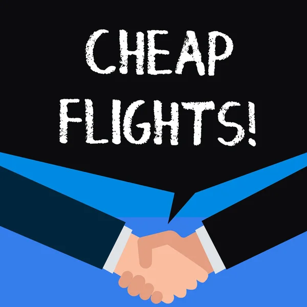 Writing note showing Cheap Flights. Business photo showcasing costing little money or less than is usual or expected airfare.