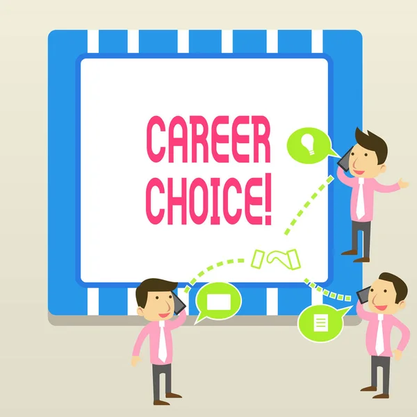 Word writing text Career Choice. Business concept for selection of a particular path or vocation in terms of career. — Stock Photo, Image