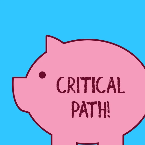 Почерк текста Critical Path. Концепция, означающая последовательность этапов проекта, требующая длительного времени . — стоковое фото