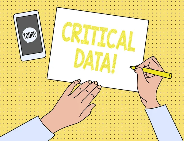 Szövegírás Kritikus adatok. Az üzleti folyamatok és alkalmazások elemeinek üzleti koncepciója. — Stock Fotó