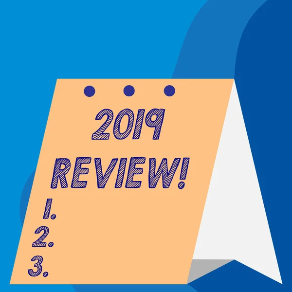 Text sign showing 2019 Review. Conceptual photo remembering past year events main actions or good shows. — Stock Photo, Image