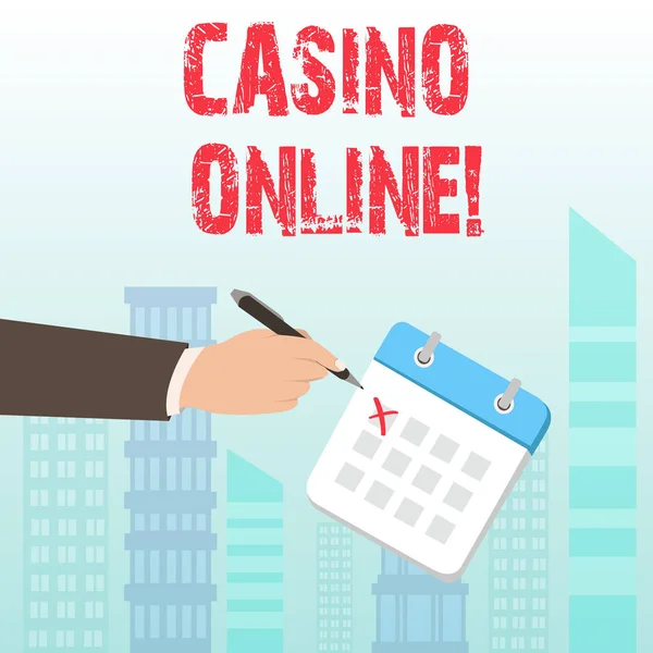 İnternet 'te Casino' ya mesaj yazıyorum. Kumarbazlar için iş kavramı online olarak kumarhane oyunlarına oynayabilir ve bahis oynayabilir. — Stok fotoğraf