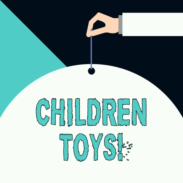 Skriva lapp som visar Leksaker för barn. Business photo showcasing Ett föremål som barn leker med för att utveckla sin motorik. — Stockfoto