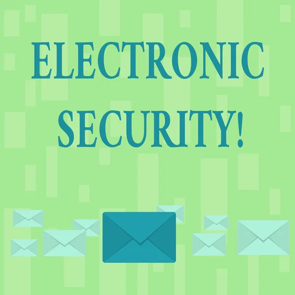 Handwriting text Electronic Security. Concept meaning electronic equipment that perform security operations Pastel Color Closed Envelopes in Different Sizes with Big one in the Middle.