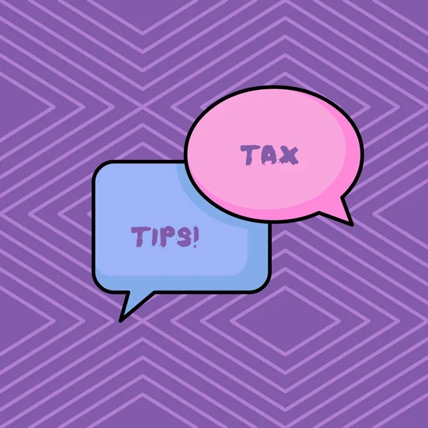 Word belasting tips voor tekst schrijven. Bedrijfsconcept voor verplichte bijdrage aan staats ontvangsten die door de overheid worden geïnd. — Stockfoto