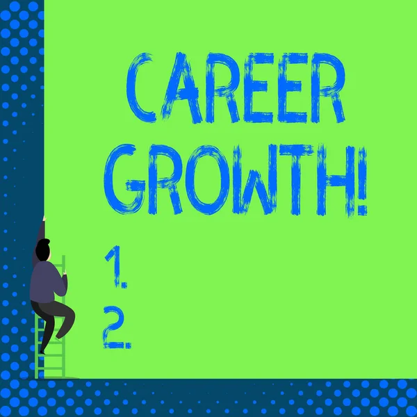 Handwriting text Career Growth. Concept meaning the process of making progress to better jobs or career.