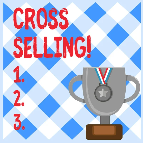 Conceptual hand writing showing Cross Selling. Business photo text to sell complementary products to an existing customer.