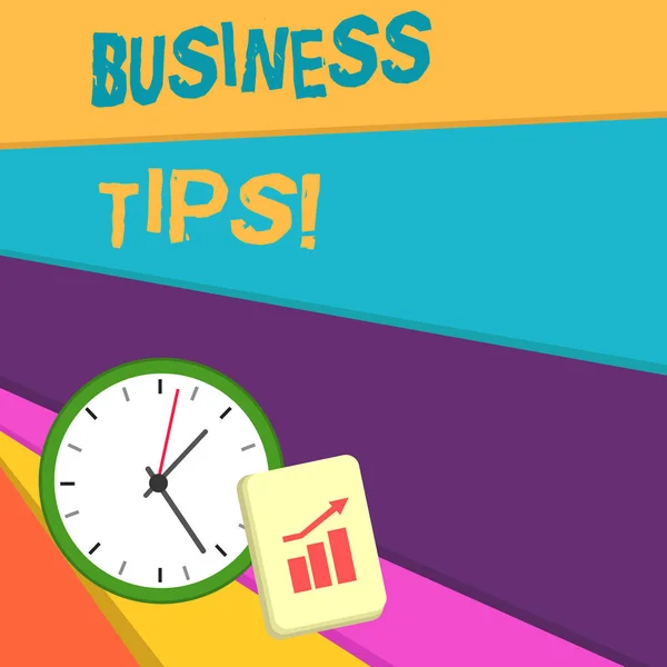 Handschrift Text Schreiben Business-Tipps. Konzept bedeutet Tricks oder Ideen, wie man ein kleines Unternehmen gründet oder führt. — Stockfoto