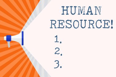 Huanalysis Resource'ı gösteren metin işareti. Kavramsal fotoğraf işe alma ve gelişmekte olan çalışanların Megafon Space Space Wide Beam ile Hacim Aralığı Kapasitesini Genişletme süreci.