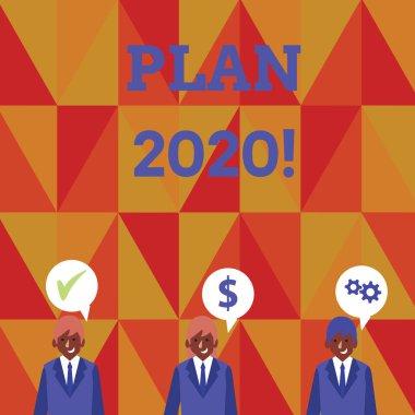 El yazısı metin yazma Planı 2020. Kavram ayrıntılı öneri önümüzdeki yıl İşadamları Her Optimizasyon Maliyet Simgeleri ile Kendi Konuşma Bubble var bir şey elde yapıyor anlamı.