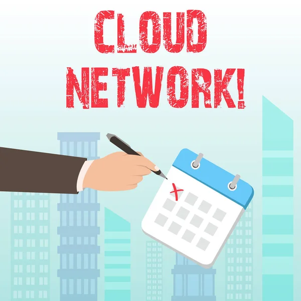 Texto para escrita de palavras Cloud Network. Conceito de negócio para Acesso de recursos de rede de provedor centralizado . — Fotografia de Stock