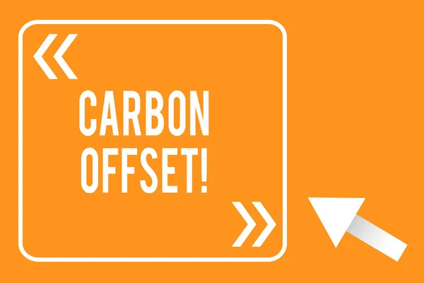 Handschrift Text Schreiben Carbon Offset. Konzept zur Reduzierung der Emissionen von Kohlendioxid oder anderen Gasen. — Stockfoto