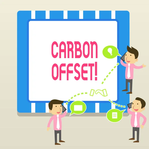Word writing text Carbon Offset. Geschäftskonzept zur Verringerung der Emissionen von Kohlendioxid oder anderen Gasen. — Stockfoto