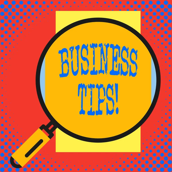 Scrittura concettuale a mano che mostra Business Tips. Foto aziendale in mostra trucchi o idee su come avviare o gestire una piccola impresa . — Foto Stock