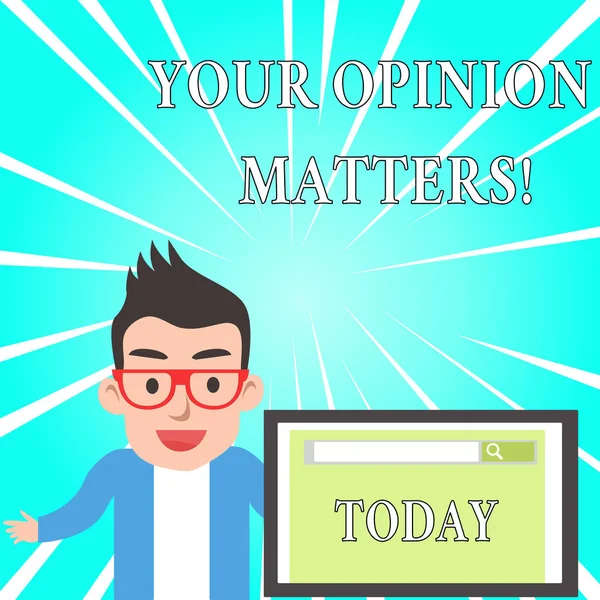 Text sign showing Your Opinion Matters. Conceptual photo show you do not agree with something that just been said. — Stock Photo, Image
