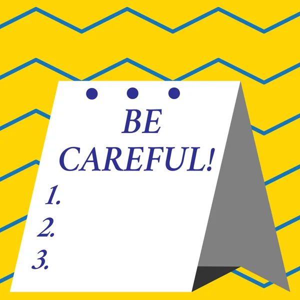注意を示す概念的な手書き。潜在的な危険な事故や危害を避けることを確認するビジネス写真. — ストック写真