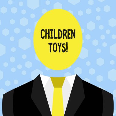 Çocuk Oyuncaklarını gösteren metin işareti. Kavramsal fotoğraf Çocukların motor yeteneklerini geliştirmek için oynadıkları bir nesne.