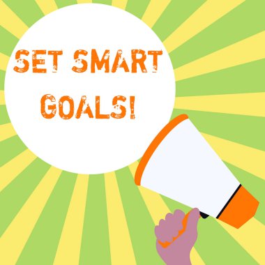 Akıllı Hedefler Kümesi'ni gösteren metin işareti. Kavramsal fotoğraf listesi fikirlerinizi netleştirmek için odak çabaları akıllıca zaman kullanın.