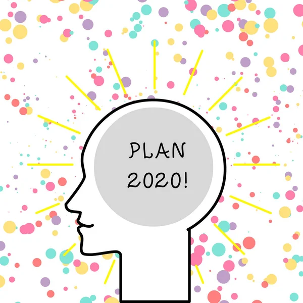 A 2020 tervet bemutató szöveges jel. Fogalmi fotó részletes javaslatot csinál elérni valamit jövőre. — Stock Fotó