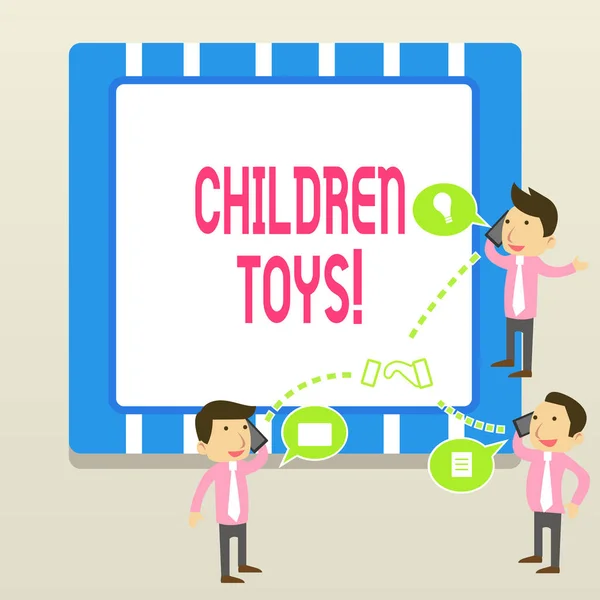 Ordskrivning text Barn Leksaker. Affärsidé för ett objekt som barn leker med för att utveckla sin motorik. — Stockfoto