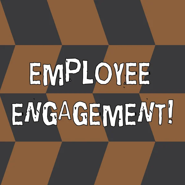 Word writing text Employee Engagement. Business concept for relationship between an organization and its employees Seamless Slanting Squares in Brown and Gray Alternate Color Creating Depth.
