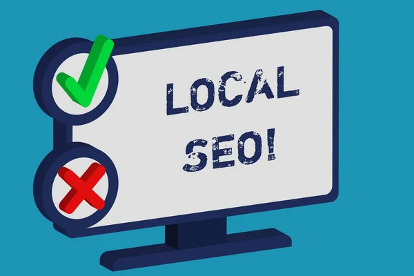 Word writing text Local Seo. Business concept for incredibly effective way to market your near business online. — 스톡 사진