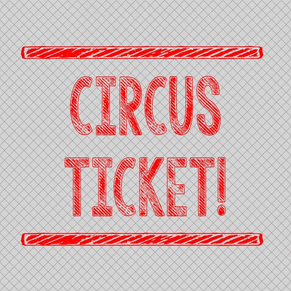 Writing note showing Circus Ticket. Business photo showcasing card that gives the holder a certain right to enter the circus Diagonal Gray Grid Mesh Cell in Parallel Line Intertwined Pattern.