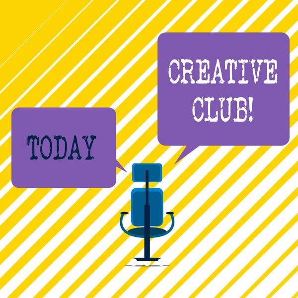 Writing note showing Creative Club. Business photo showcasing an organization that simulate interest in creative ideas. — 스톡 사진