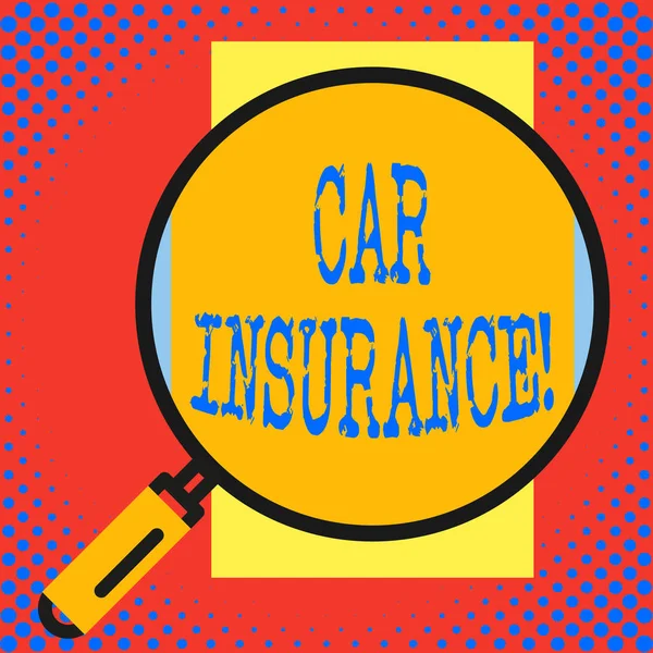 自動車保険を示す概念的な手書き。事故発生時の財務損失に対する保護を示すビジネス写真. — ストック写真