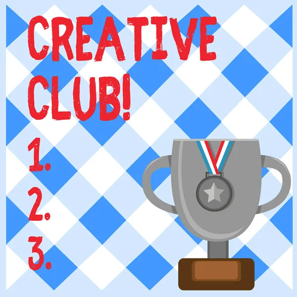 Conceptual hand writing showing Creative Club. Business photo text an organization that simulate interest in creative ideas. — Stock Photo, Image