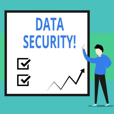 Veri Güvenliğini gösteren kavramsal el yazısı. İş fotoğrafı metni verileri yetkisiz erişime karşı koruma işlemi.