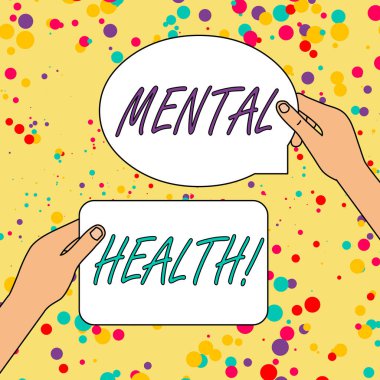 Text sign showing Mental Health. Conceptual photo demonstratings condition regard to their psychological well being. clipart
