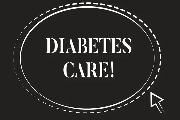 Conceptual hand writing showing Diabetes Care. Business photo text Journal for the health care practitioner to treat diabetes. — Stock Photo, Image