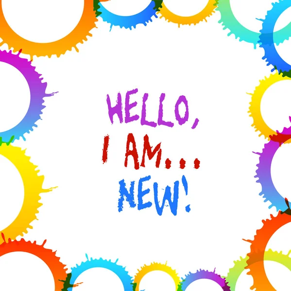 Texto de escritura de palabras Hello I Am New. Concepto de negocio para saludo usado o iniciar conversación telefónica . —  Fotos de Stock